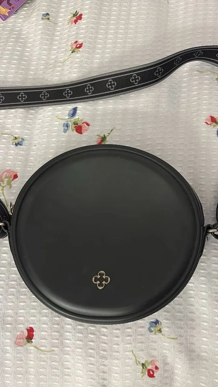 Bolsa redonda Capodarte preta com alça larga