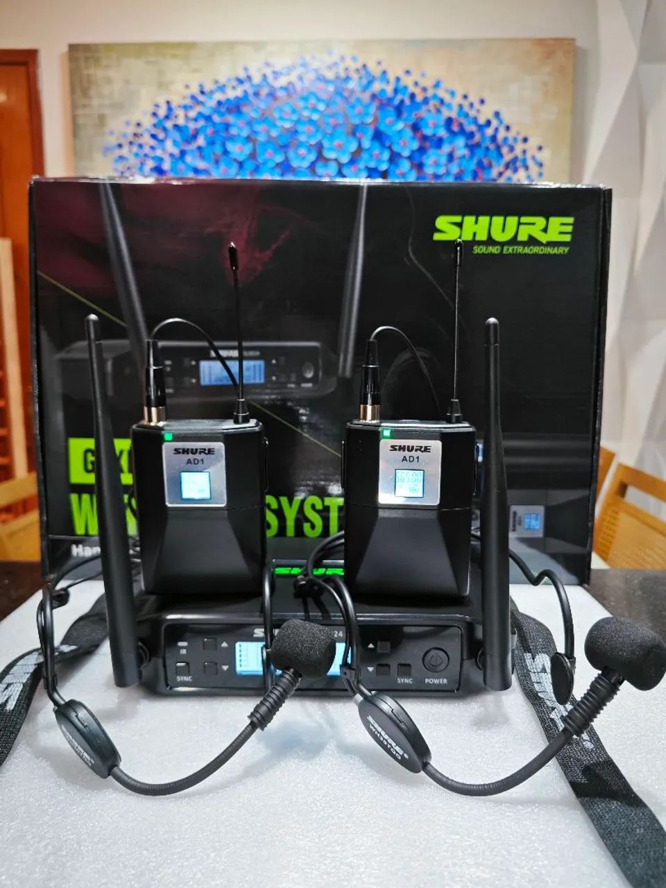 MICROFONE SHURE GLXD24 WH30 FACIAL DUPLO - Foto 3