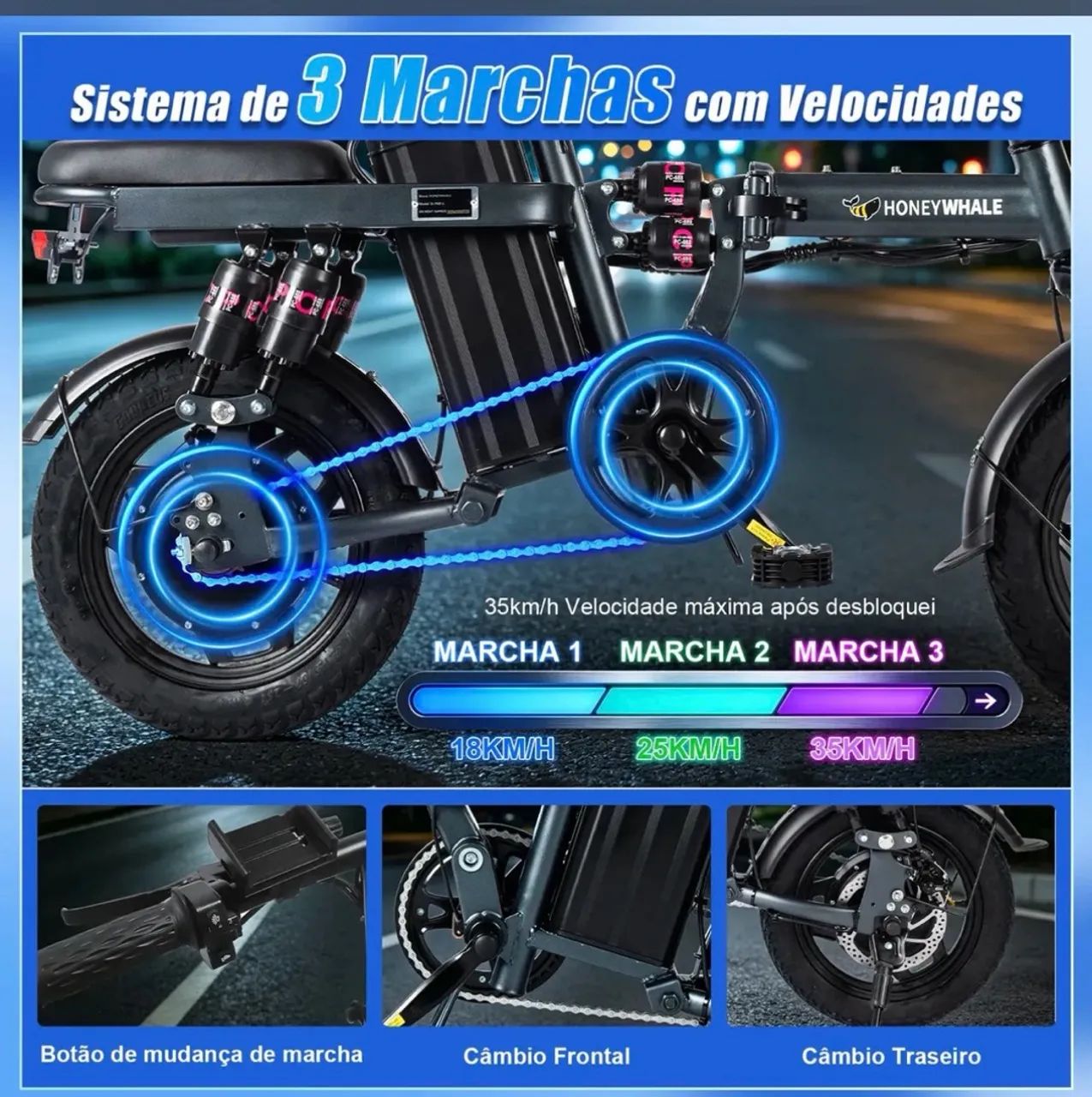 Bicicleta elétrica Honeywhale S6 Pro S - Foto 4