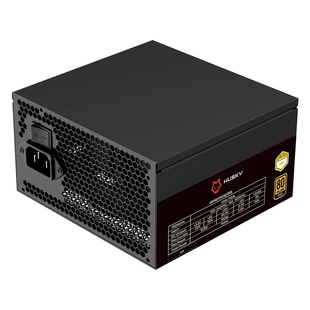 Fonte Husky Sledger 750W, 80 Plus Gold Full Modular, Bivolt - HFN750PT - Foto 2
