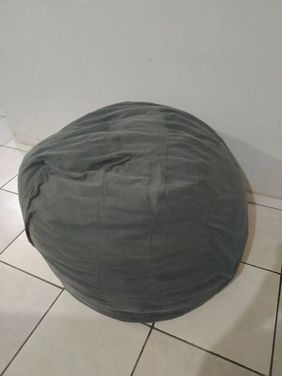 Puff Bean bag cinza grande  - Foto 2