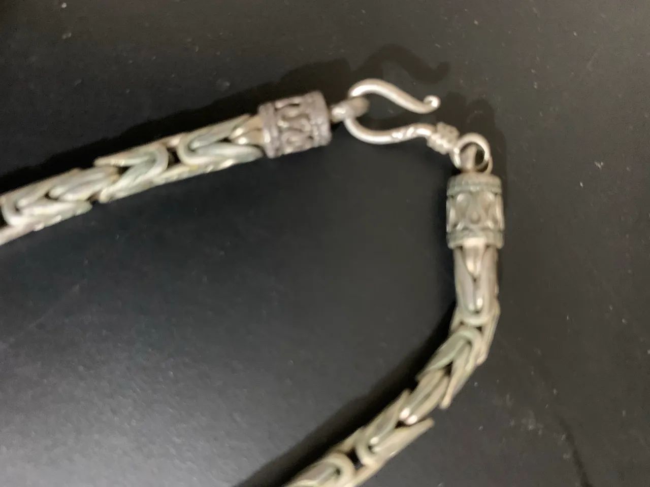 Corrente de BALI ponto peruano prata 950 com crucifixo  - Foto 2