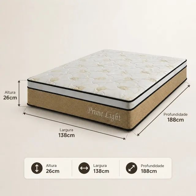 Colchão Casal de Molas Ensacadas I Produto Novo - Foto 3