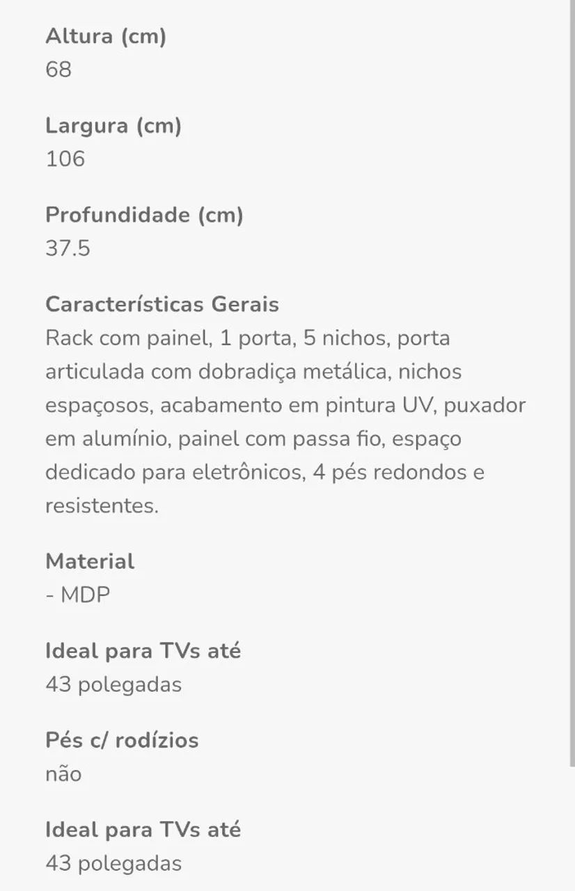 Rack Painel TV Sala 44 polegadas - Foto 4