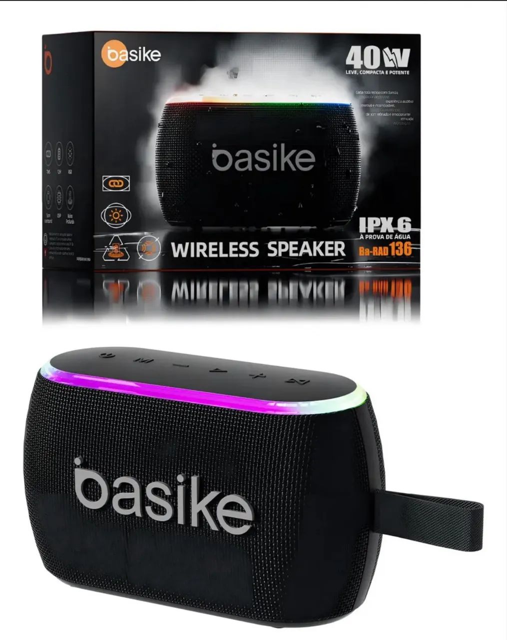 Caixa de Som Basike 40W Bluetooth  - Foto 4