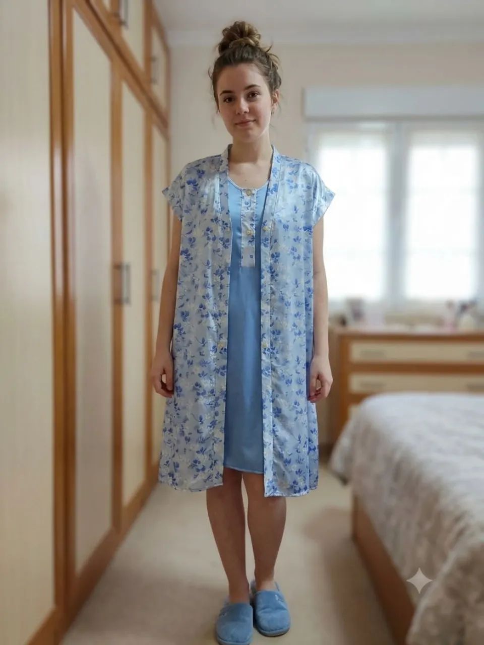 Camisola e penhoar azul 