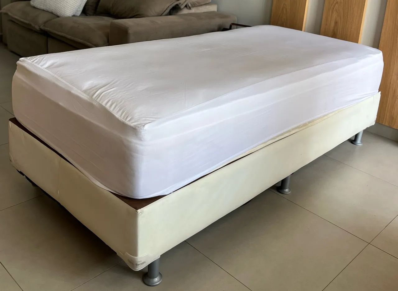 Cama Box + Colchão Orthocrin Vision Bio + Protetor - Foto 4