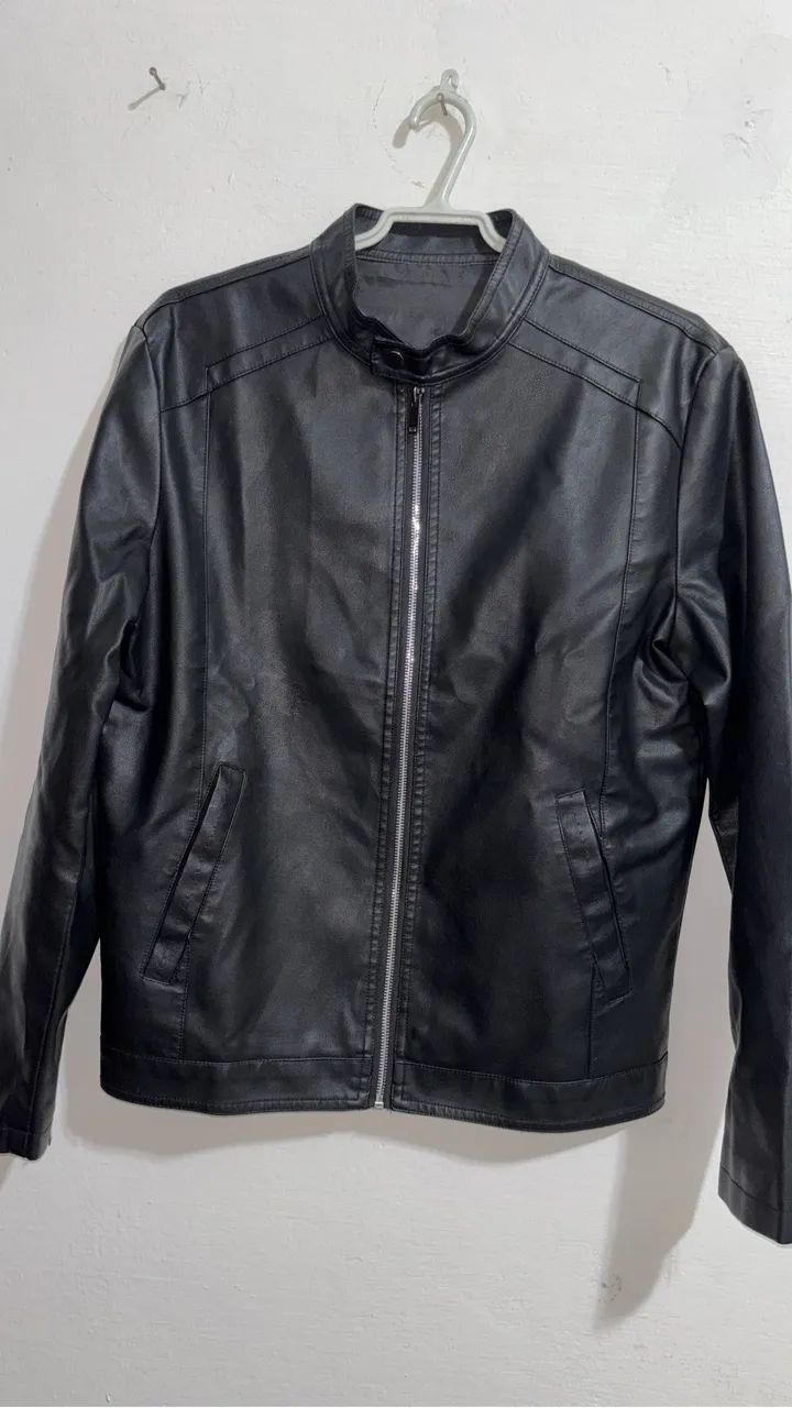 Jaqueta couro PU masculina  - Foto 4
