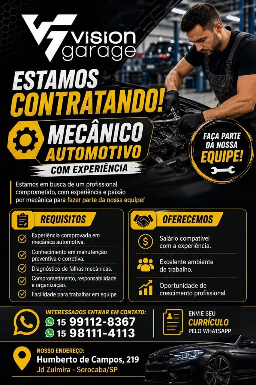 Vaga para mecânico 