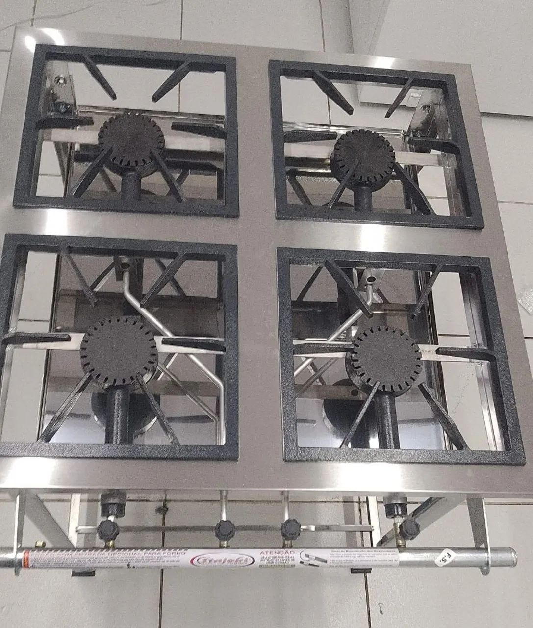 Fogão industrial inox alta e baixa pressão 4 e 6 bocas