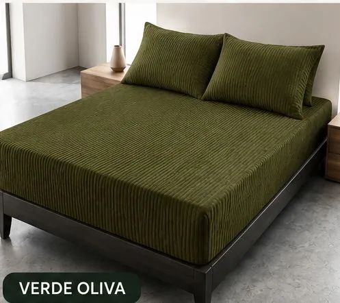 Capas para colchão em elástico em veludo cotelê acompanha capa para travesseiro  - Foto 4