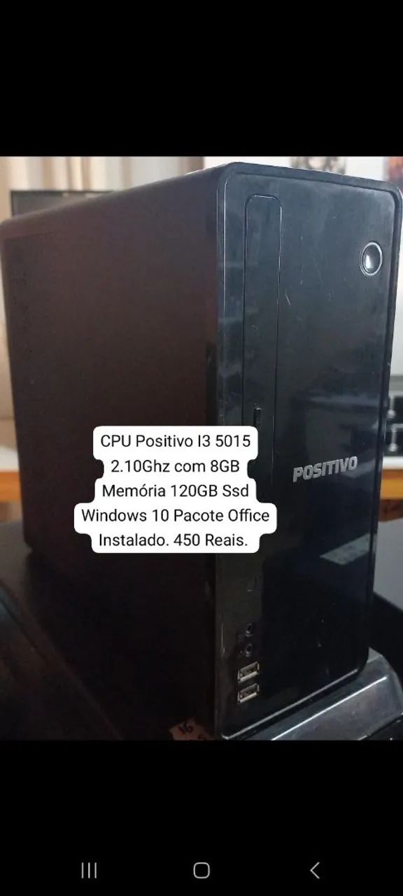 CPU I3 5015 com 8GB Memória 120GB Ssd 
