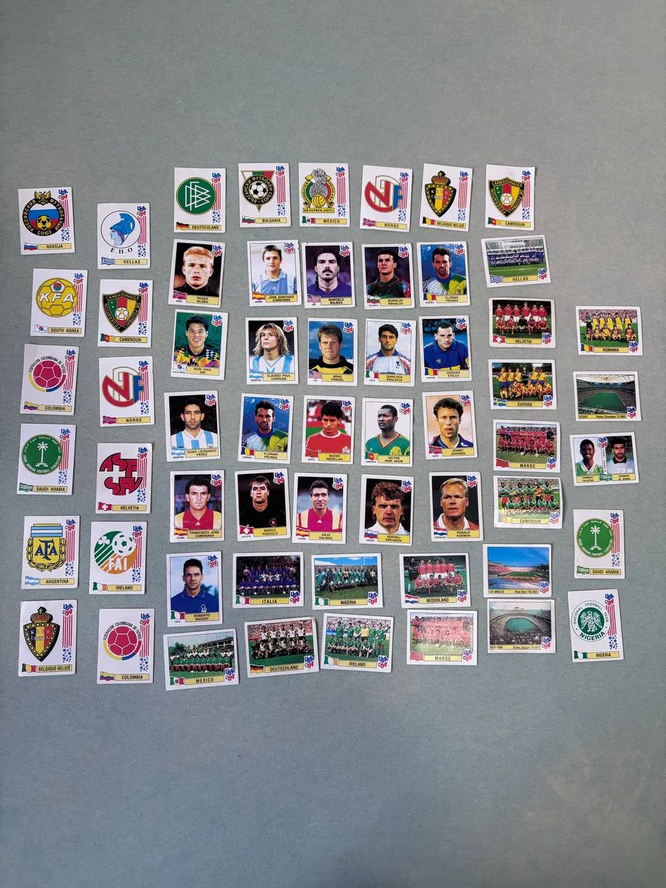 Lote com 61 figurinhas da copa do mundo de 1994