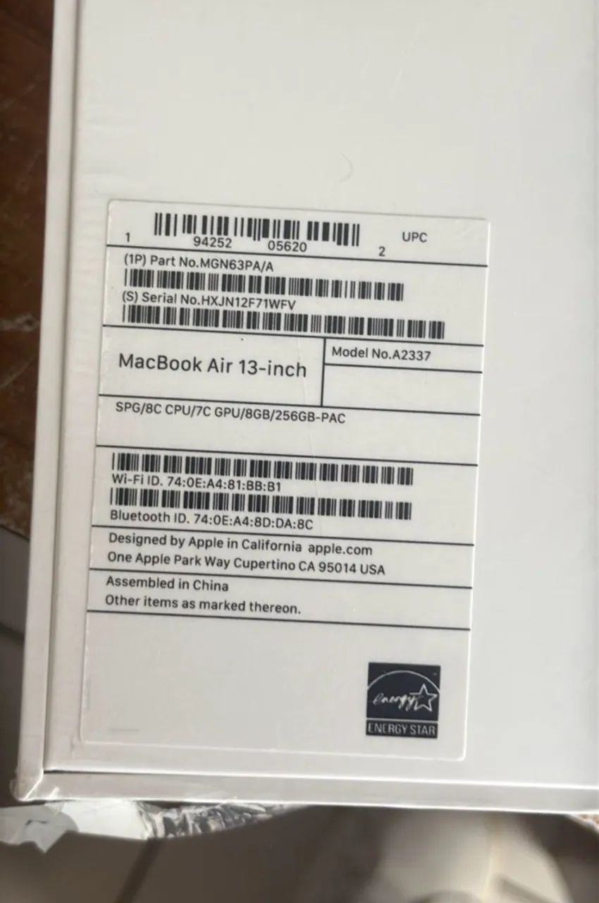 Apple Macbook Air A2337 Space Gray 