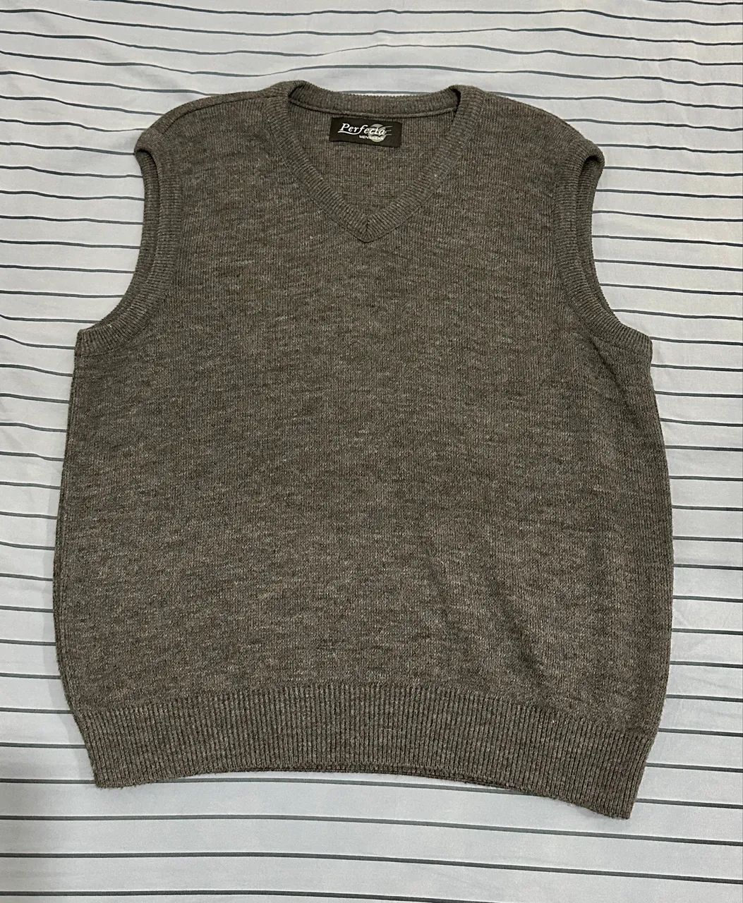 Colete de Tricô Masculino Cinza