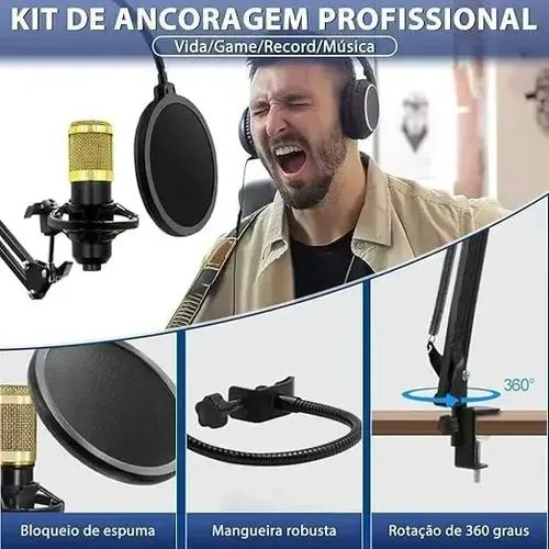 Microfone Condensador Profissional Para Studios e Podcast - Entrega Das 9 Até 22hrs - Foto 2