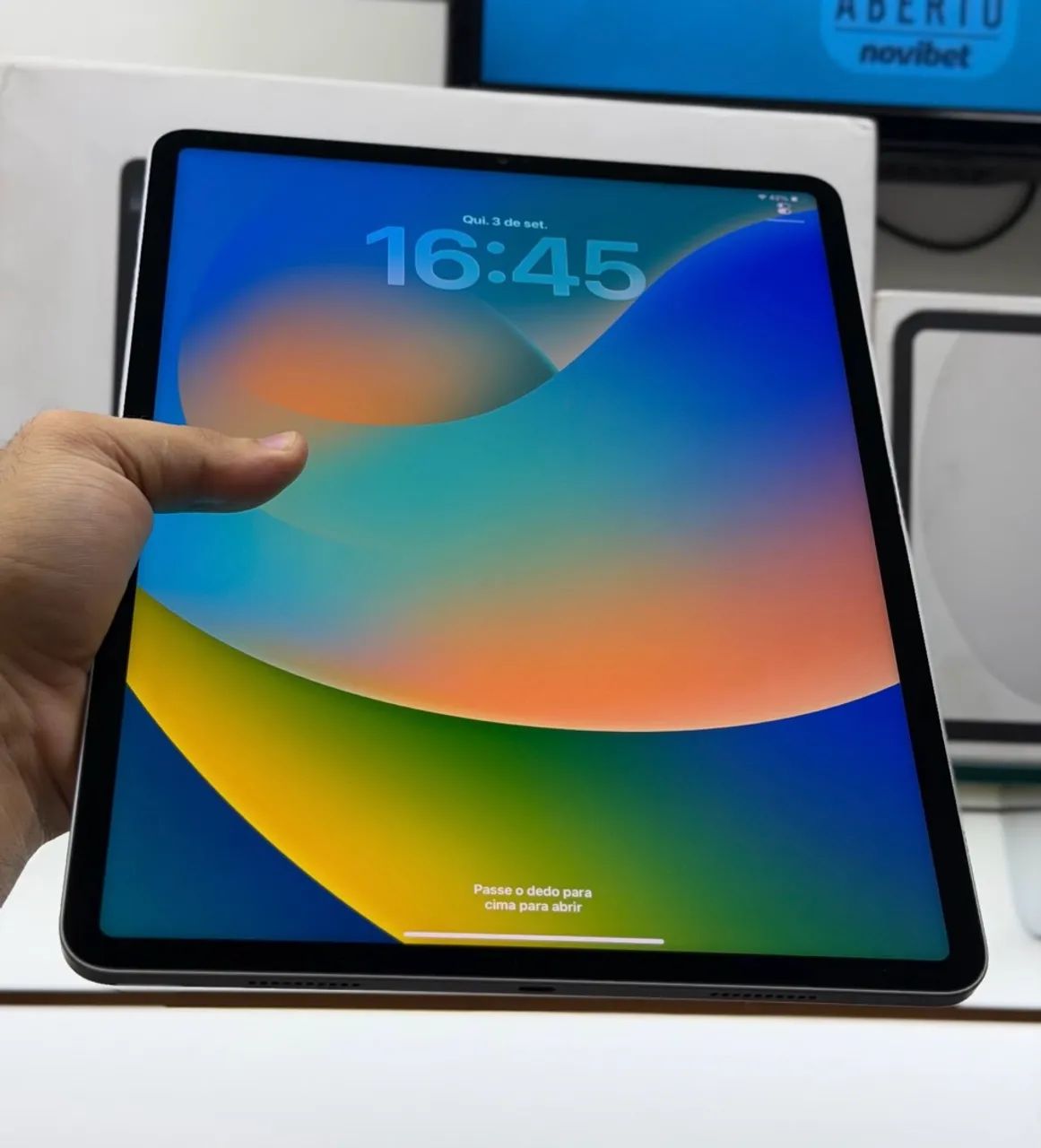 Ipad pro m2 12.9 polegadas 256gb saúde da bateria 91% LOJA FÍSICA ( 12.9" 6ª geração ) - Foto 5