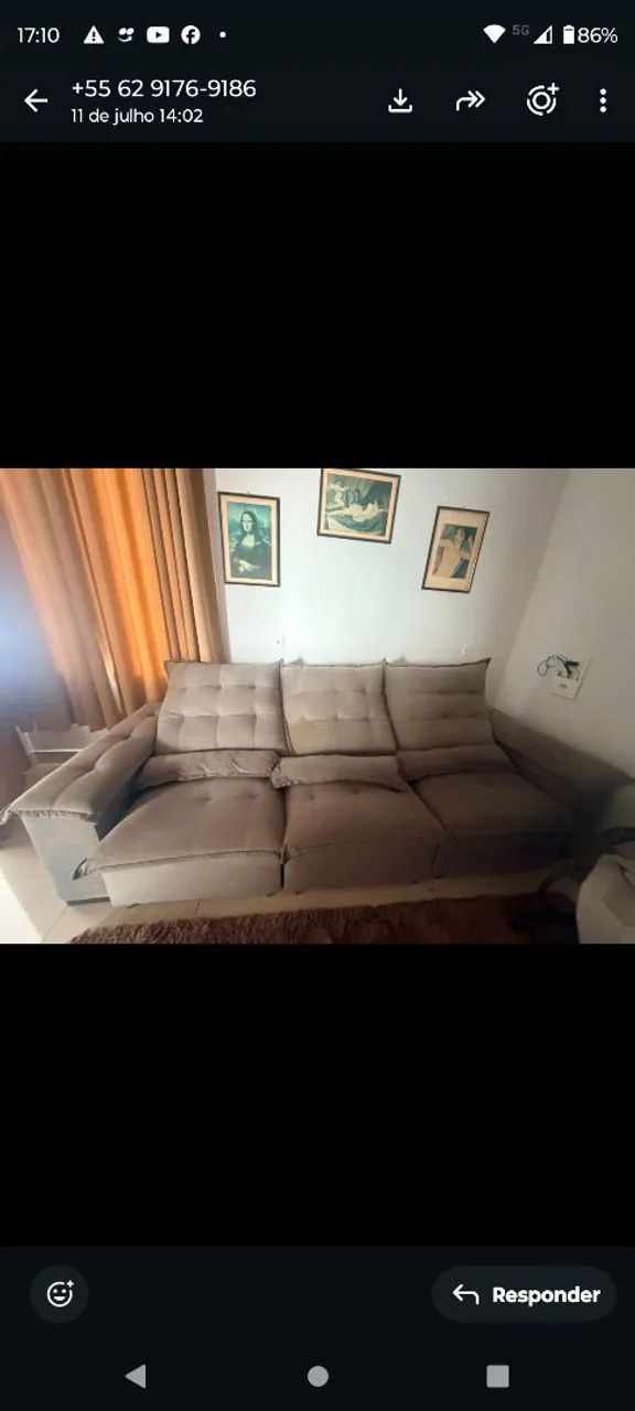 SOFÁ RECLINÁVEL SEMI NOVO 2.000 
