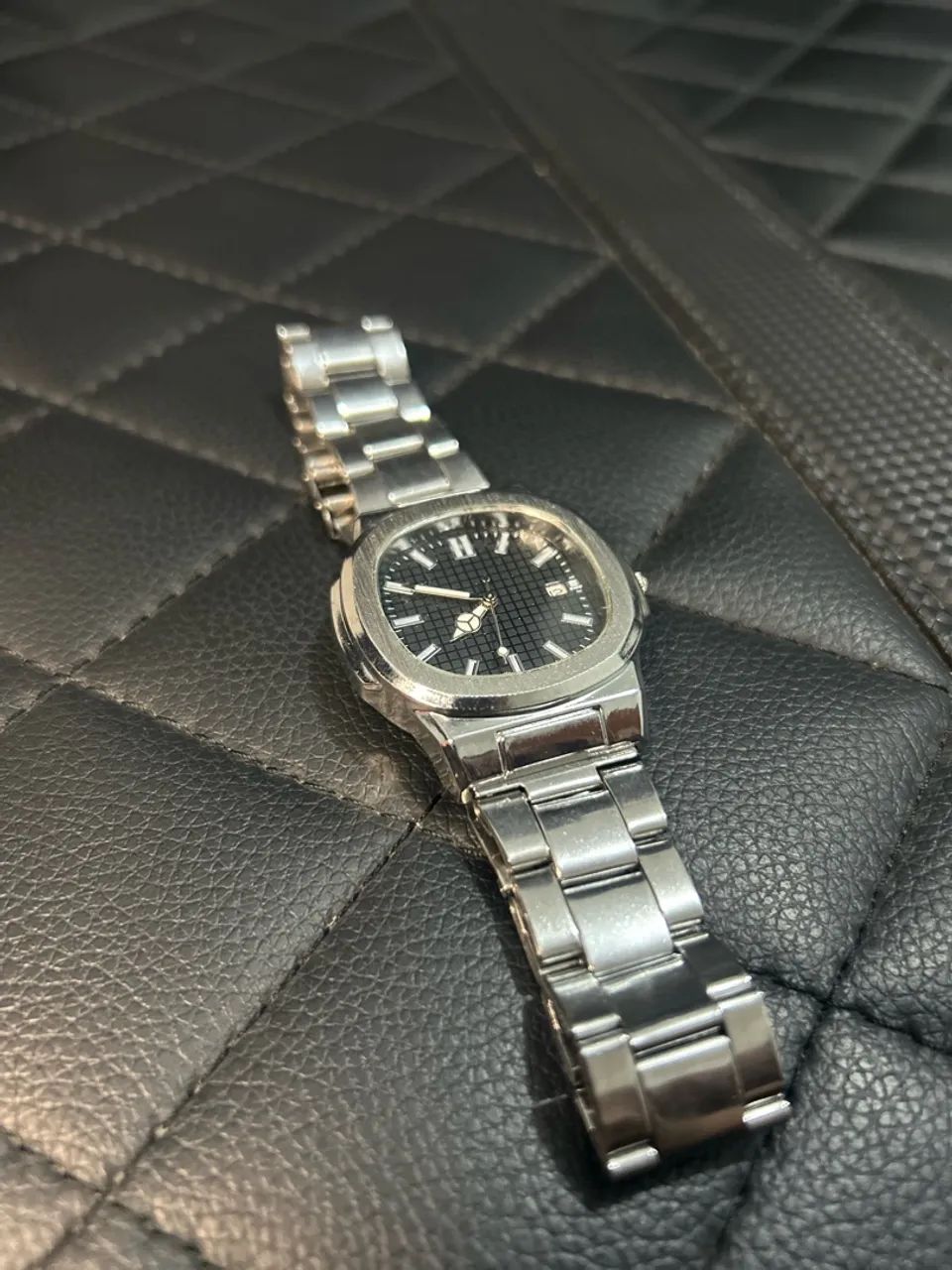 Relógio Masculino Prateado Estilo Executivo / Nautilus - Foto 3