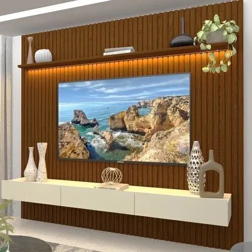 Painel para TV até 90 Polegadas 229x250cm Ripado com LED - Foto 2