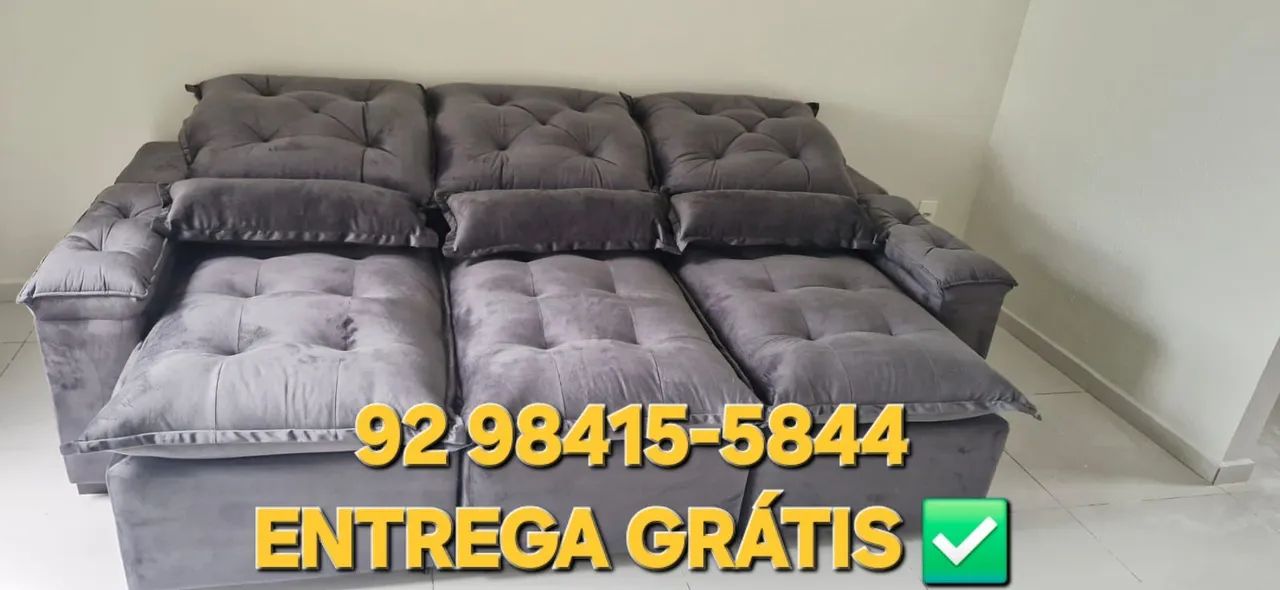 Sofá Retrátil 3 lugares entrega grátis em toda manaus - Foto 3