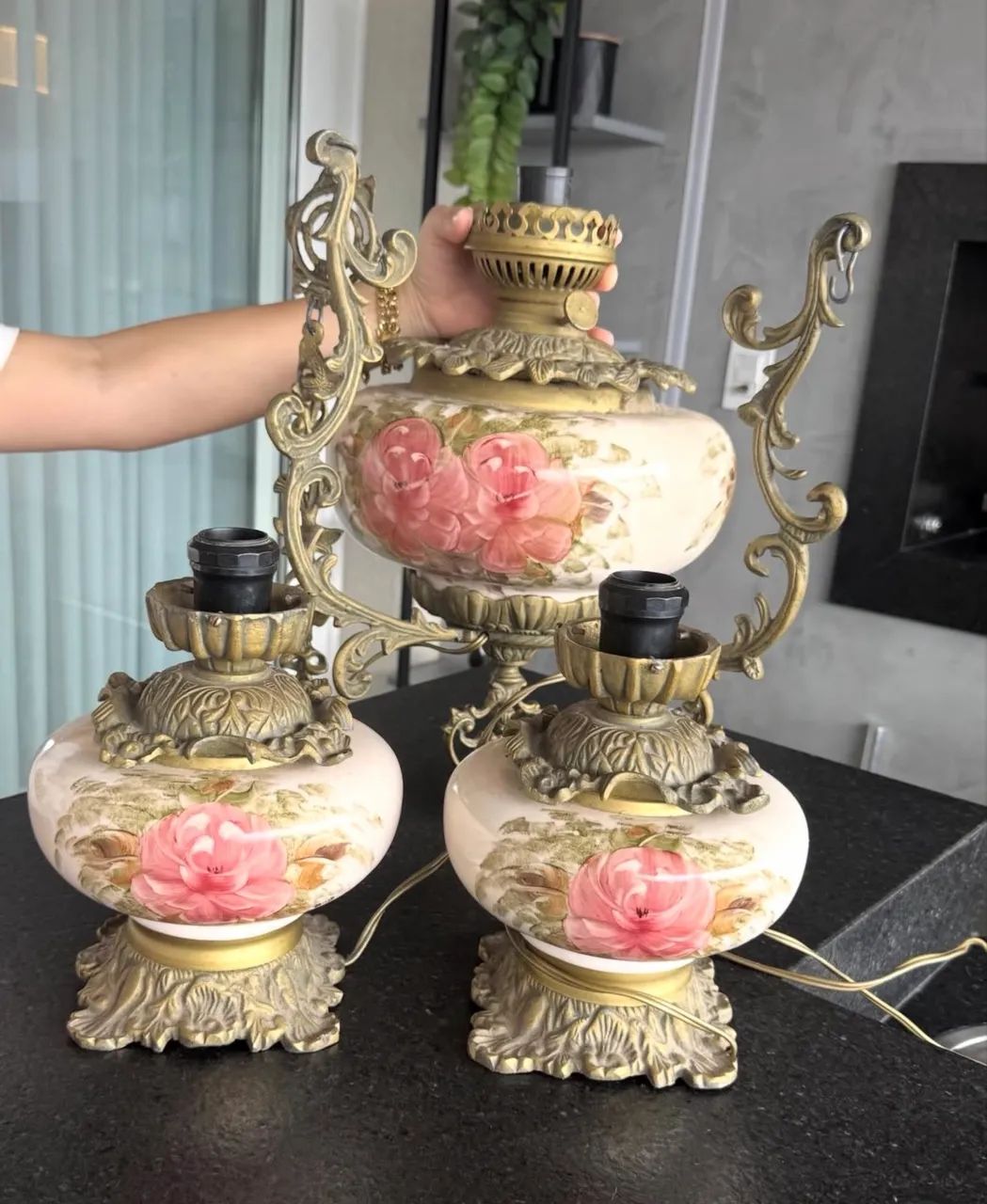 Conjunto abajur e lustre clássico  - Foto 4
