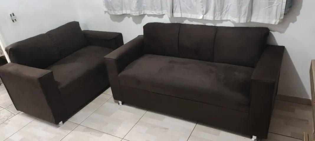 Sofá 2 e 3 lugares Suede macio D33 Robusto Confortável Promoção - Foto 5