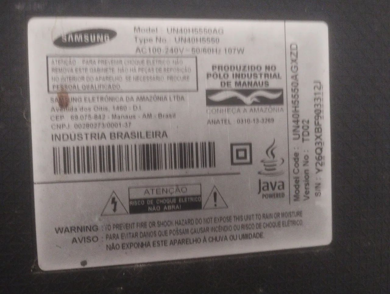 Tv Samsung com defeito 40" - Foto 3