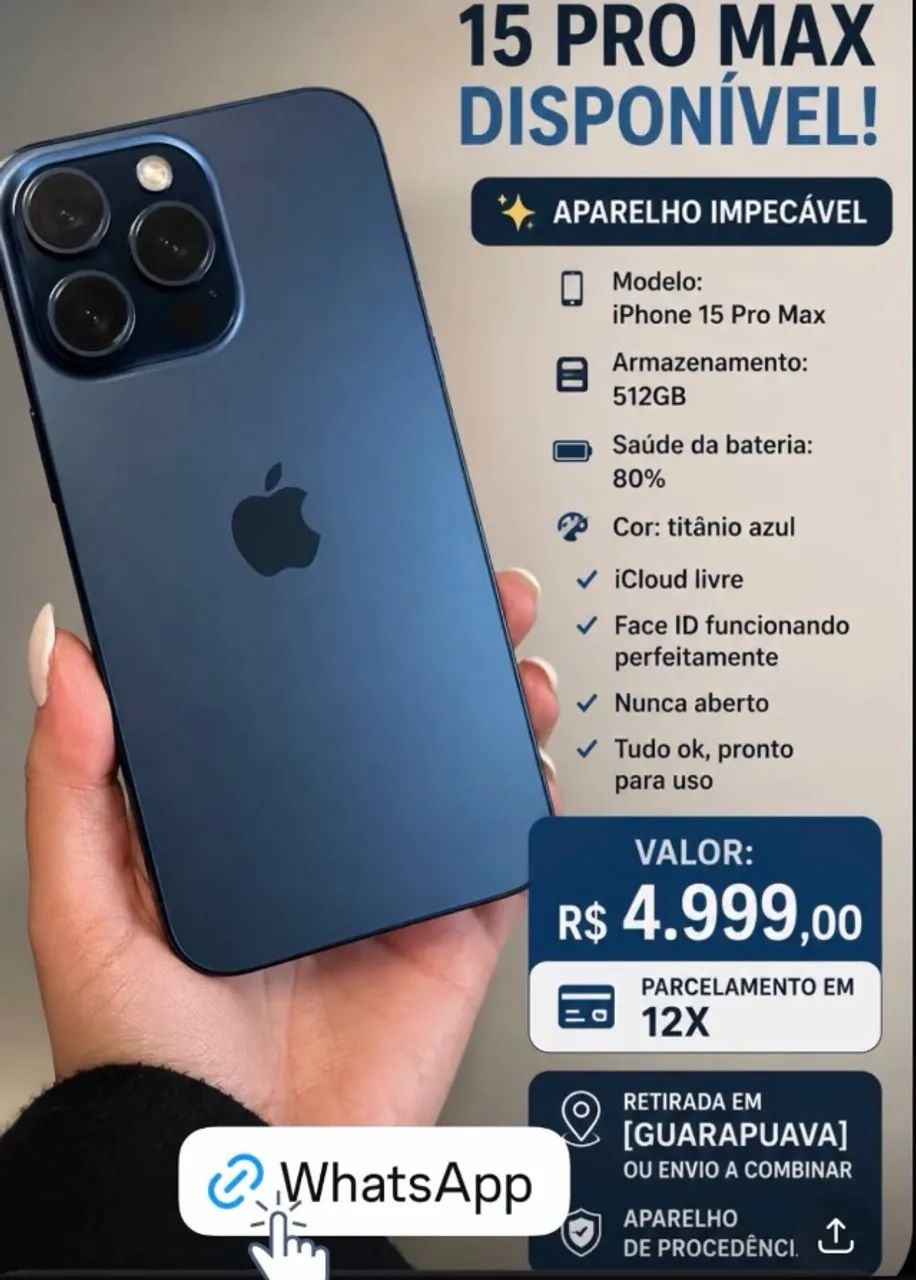 iPhone 15 pro max 512gb - Celulares e Smartphones - Conradinho
