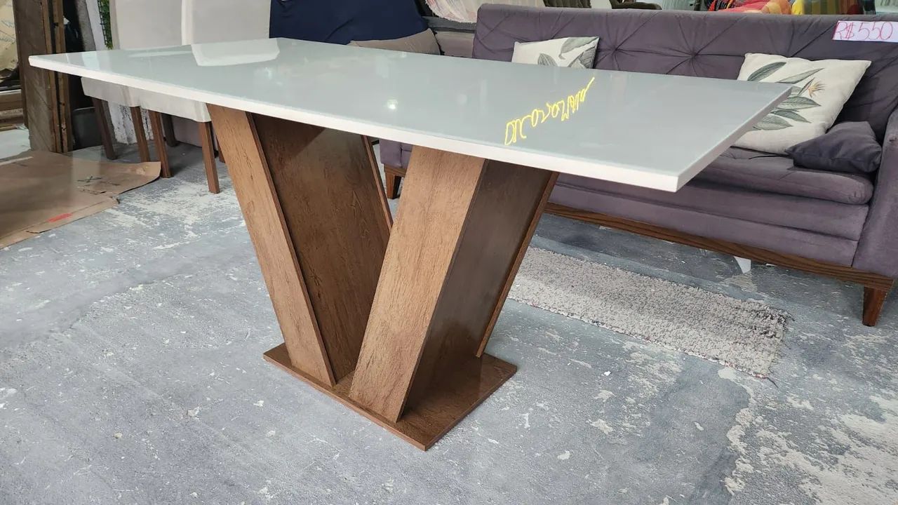 Conjunto de mesa de sala de jantar em 6 lugares  - Foto 5