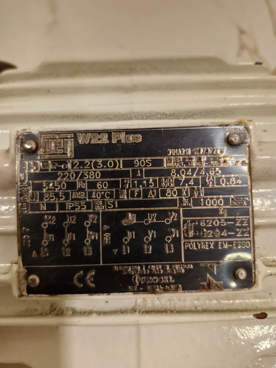 Motor Elétrico Trifásico WEG W22 Plus 3cv 3450 RPM - Funcionando Perfeitamente. - Foto 4