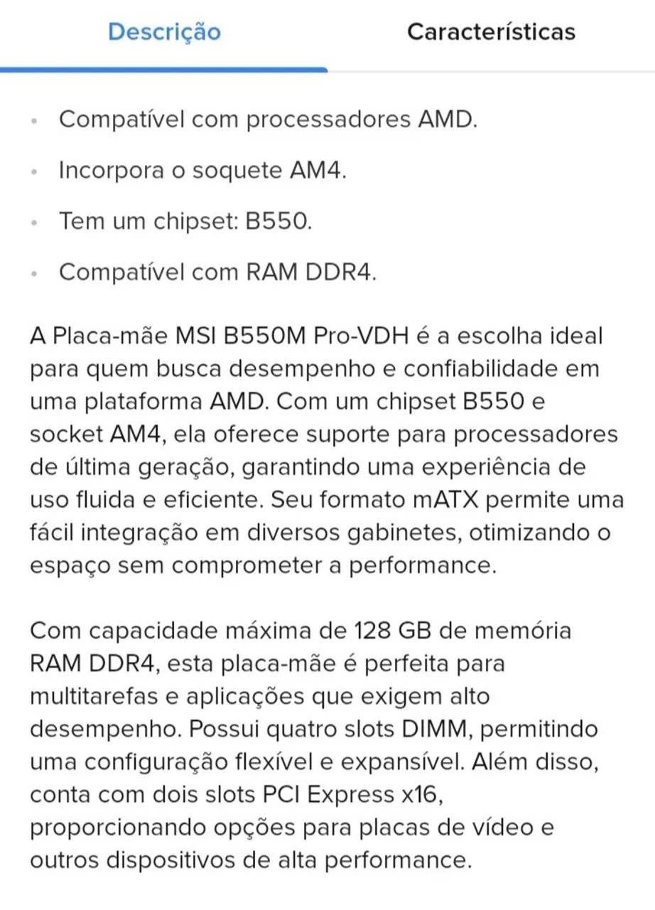 Placa mãe MSI B550 Pro VDH AMD AM4  - Foto 4