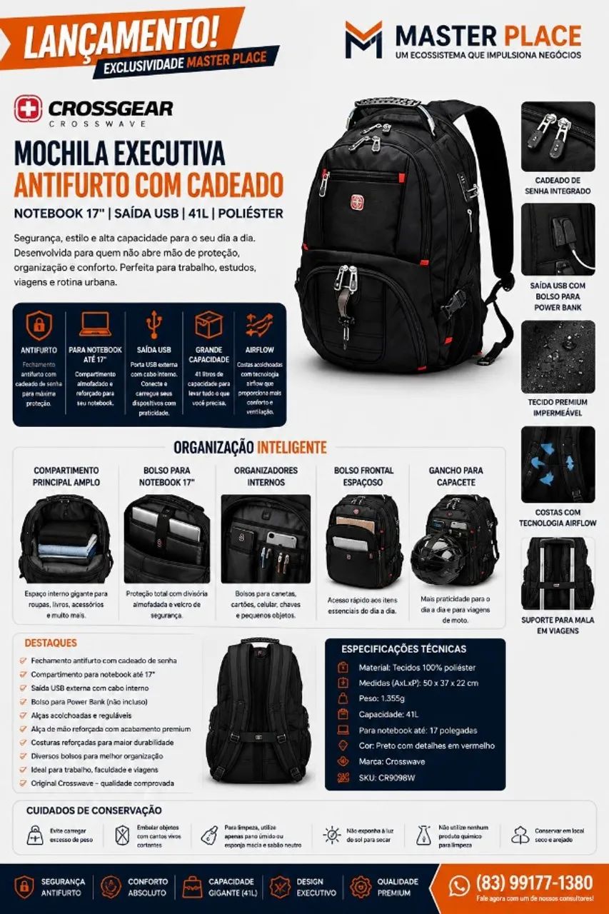 Mochila Executiva Crossgear Original
