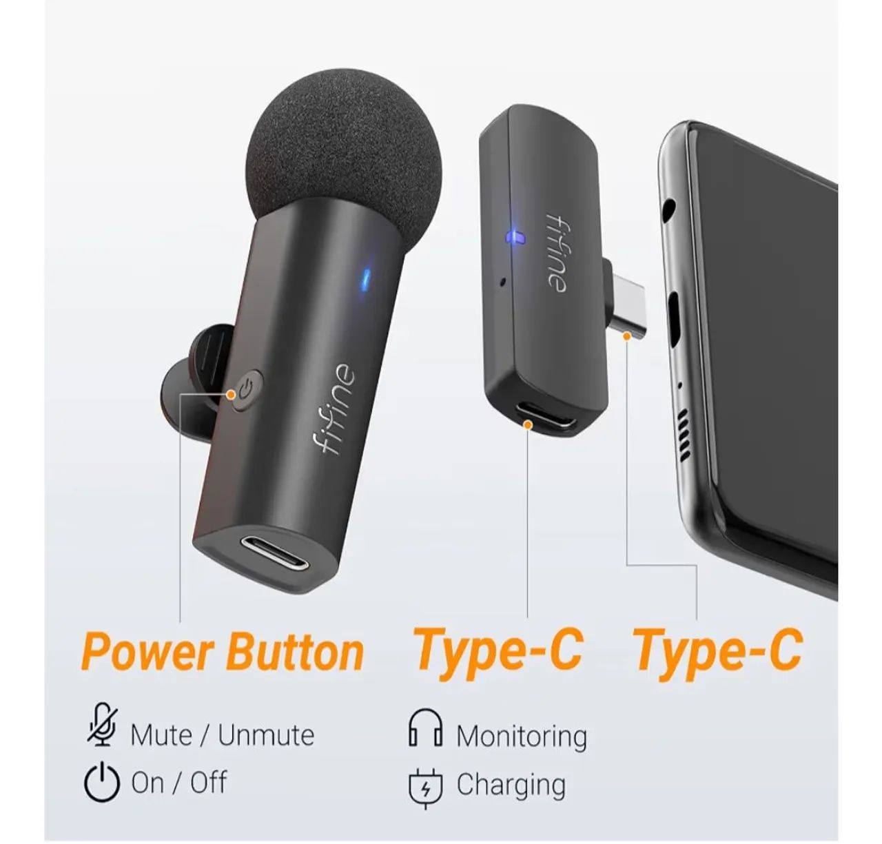Microfone de Lapela FIFINE USB-C M6 - Foto 4