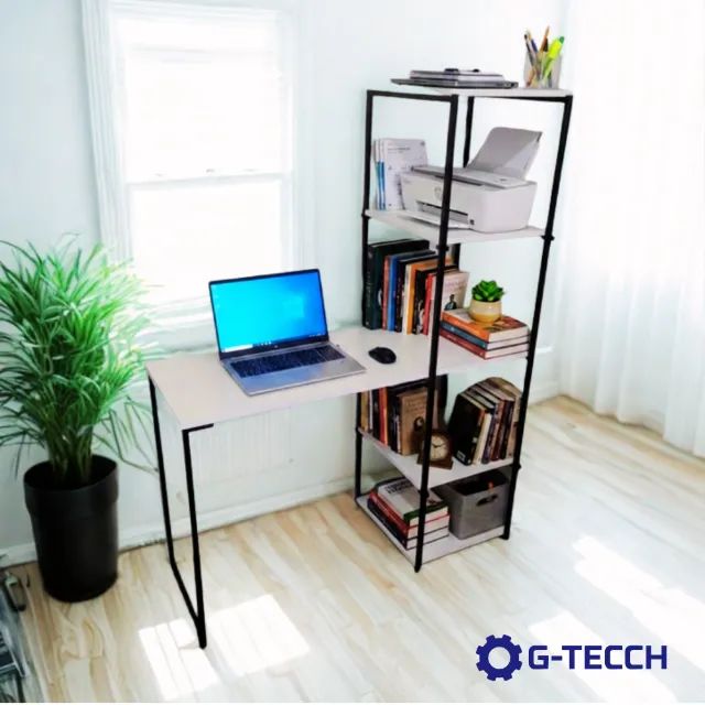 Escrivaninha Industrial NOVA Mesa Multiuso com Estante para Computador Notebook de Estudo - Foto 2