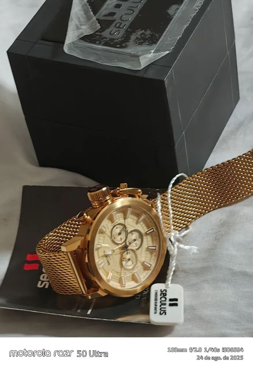 RELÓGIO SÉCULOS ORIGINAL DOURADO  - Foto 2