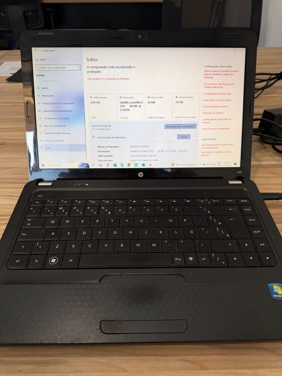 Notebook HP - I3 - 112GB - 4 RAM 