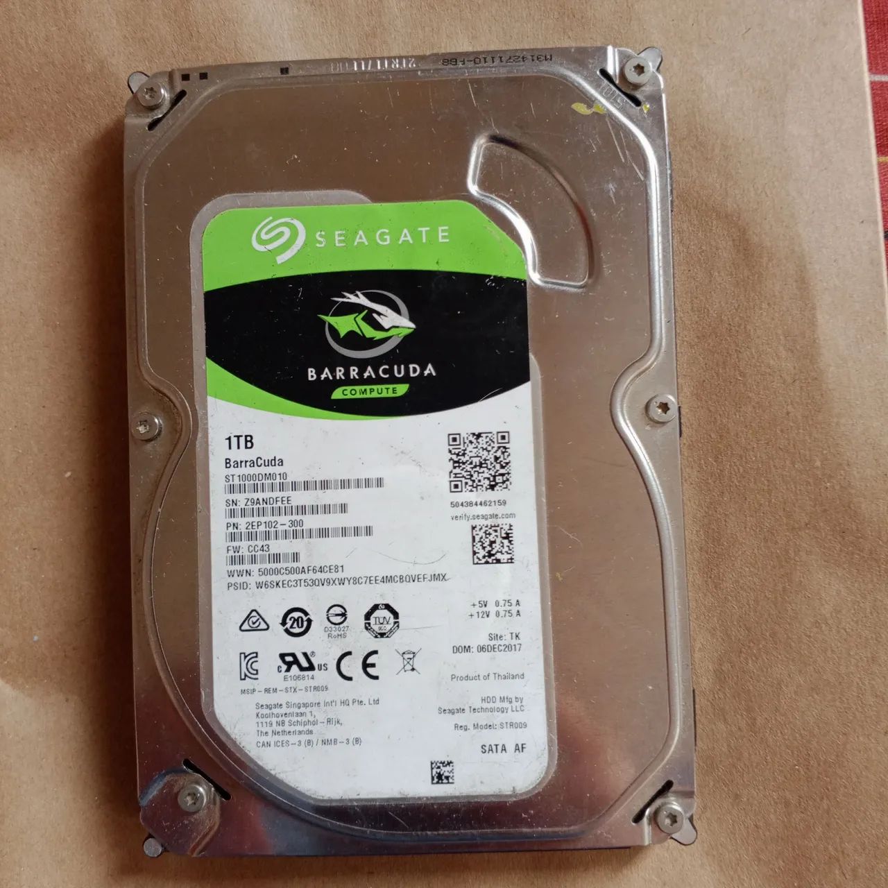 Hd. Um terá bit. Seagate  pc
