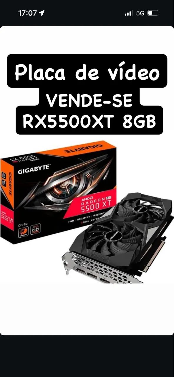 Placa de vídeo RX5500XT 8GB