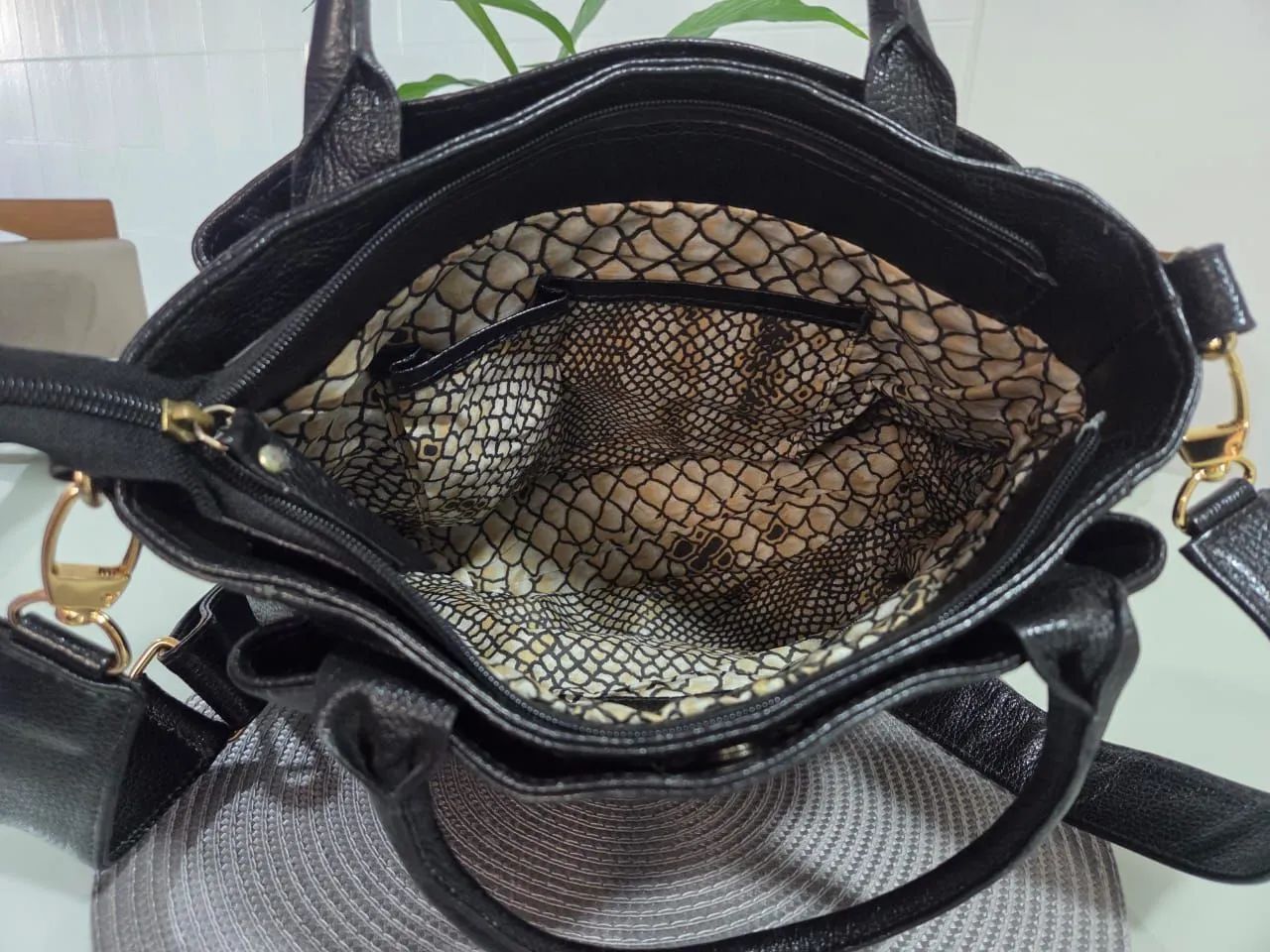 Bolsa de Couro Preta Couribi - Foto 3