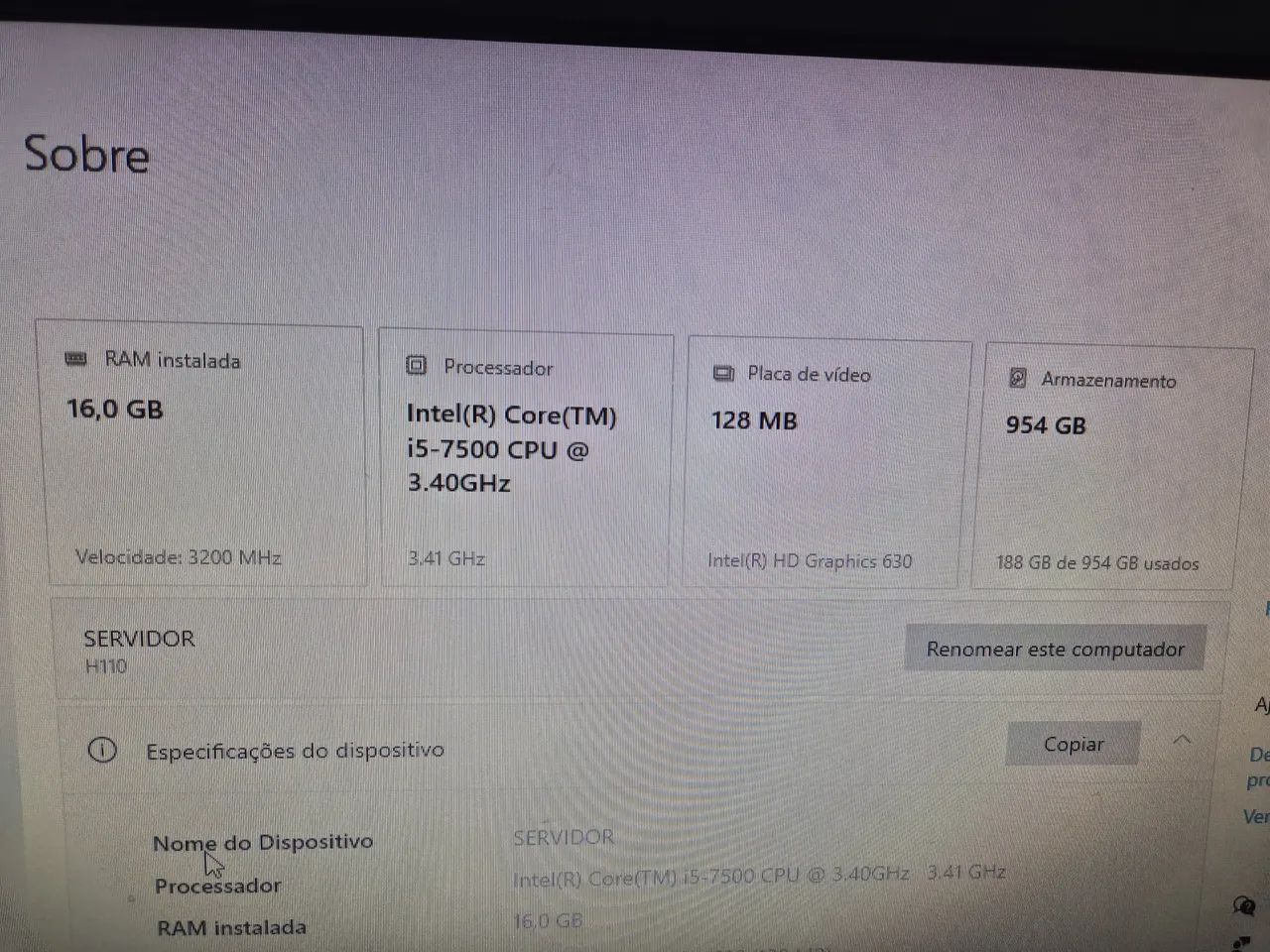 Desktop servidor Intel Core i5-7500, 3.40GHz, 1Tb SSD, 16Gb RAM - Foto 3