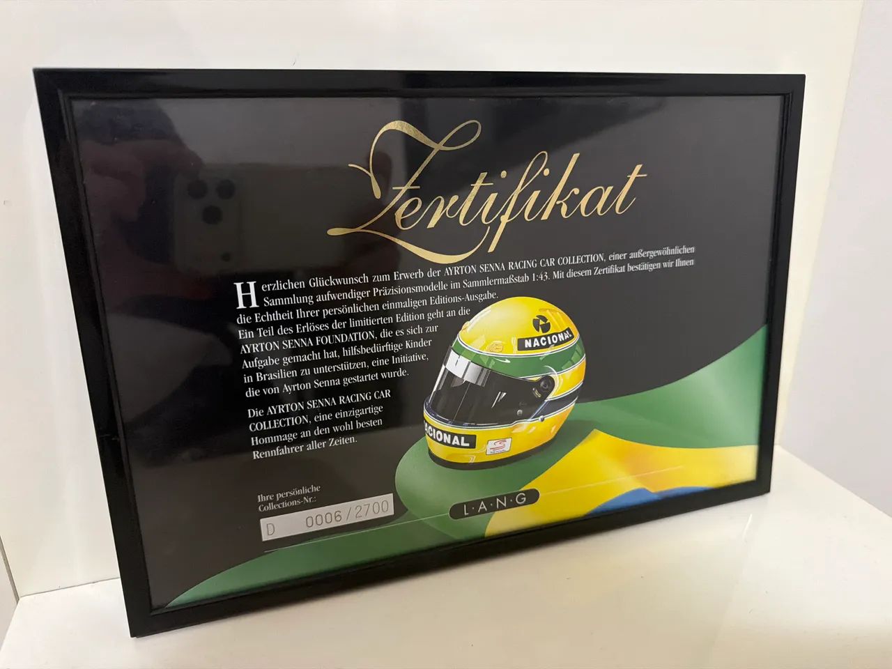 Quadro Certificado Ayrton Senna Numerado Raro 