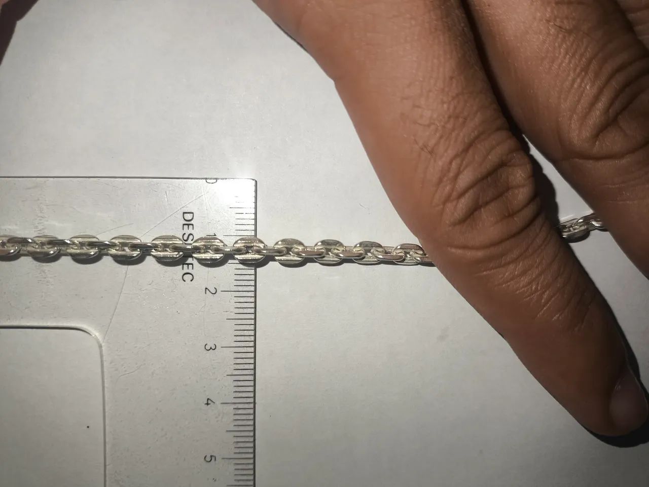Corrente de prata 950 elo cadeado 4mm - Foto 5