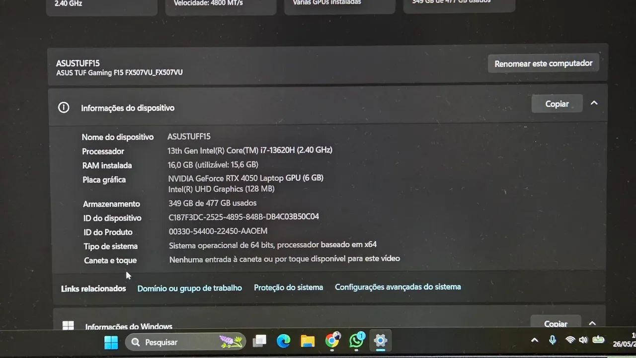 Notebook Gamer Asus TUF F15  - Foto 5