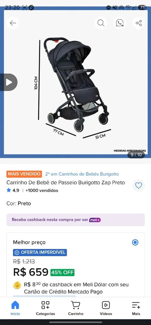 Carrinho de bebê Burigotto Zap - Foto 5