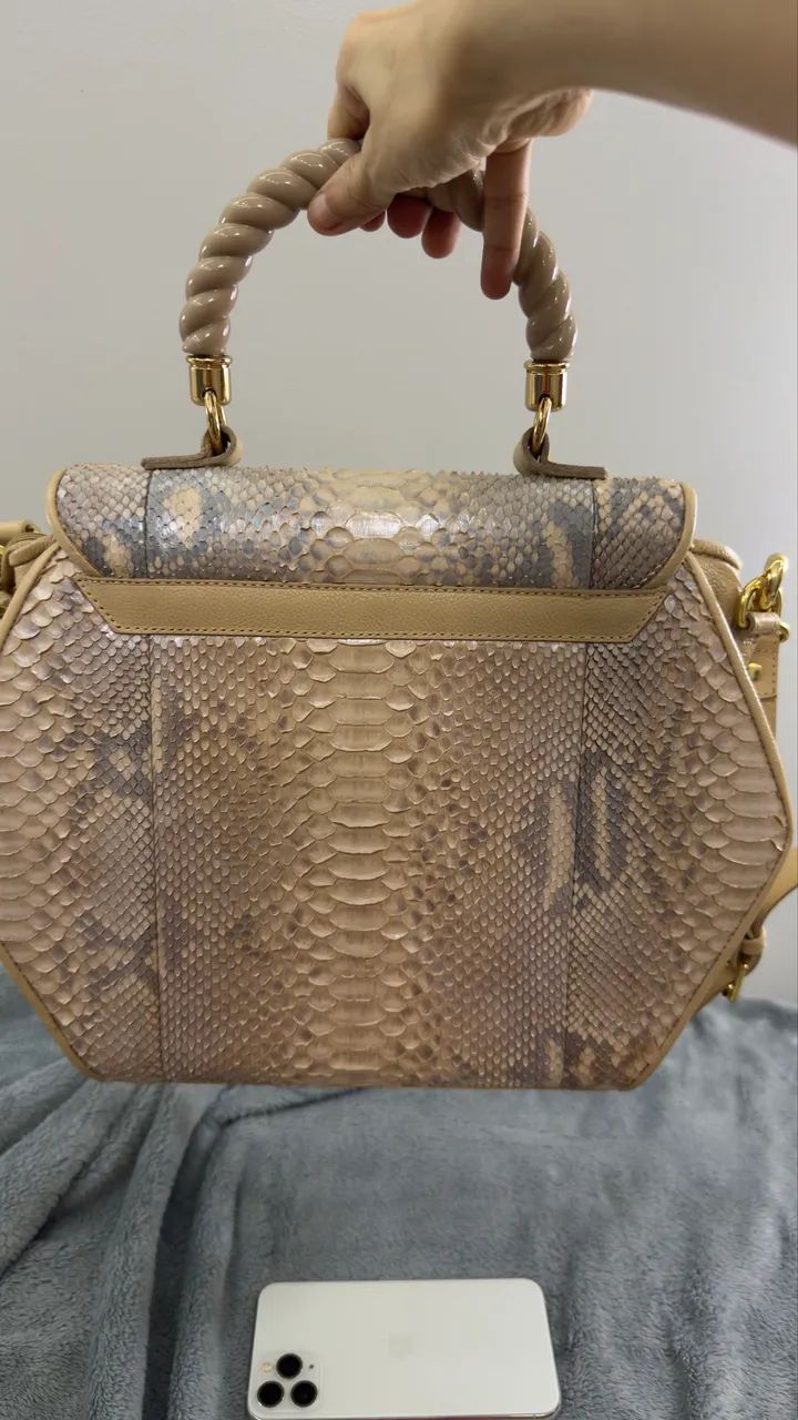Bolsa Carmem Steffens de Couro de píton - Foto 2
