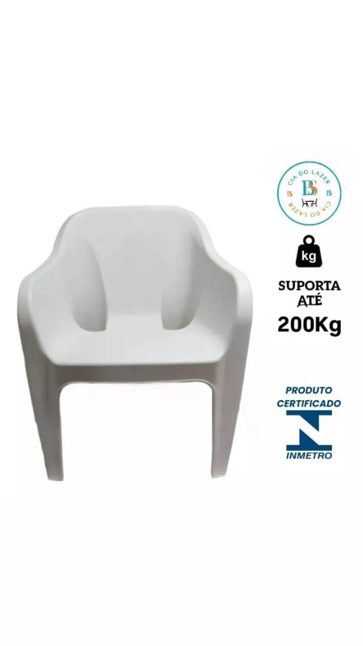 Jogo Mesa + 4 Poltronas Resist 200Kg  - Foto 4