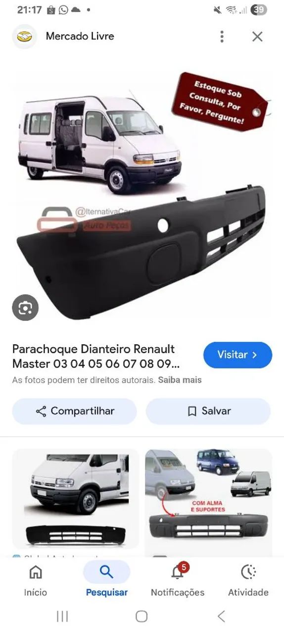 Parachoque dianteiro renault master 2002 a 2009 - Foto 3