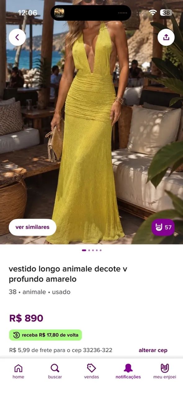 Vestido enjoei Thamires animale seda 