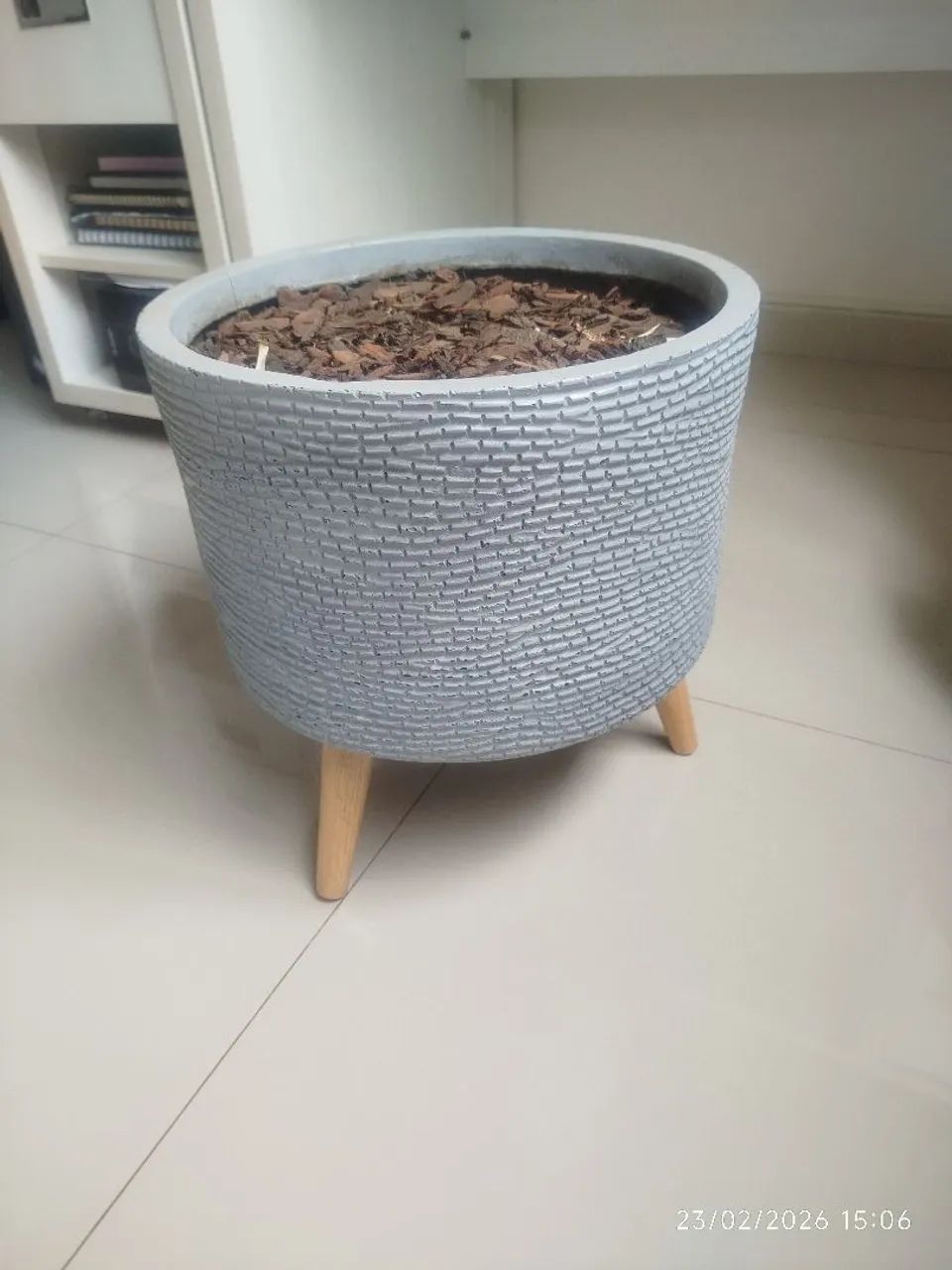 Vaso de plantas redondo